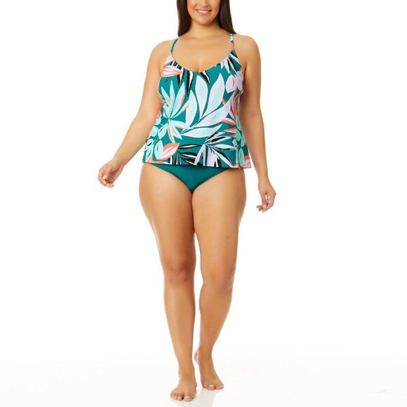 Anne Cole Limited Edition Zesty Tropical Triangle Tankini Top - Picture 6 of 6